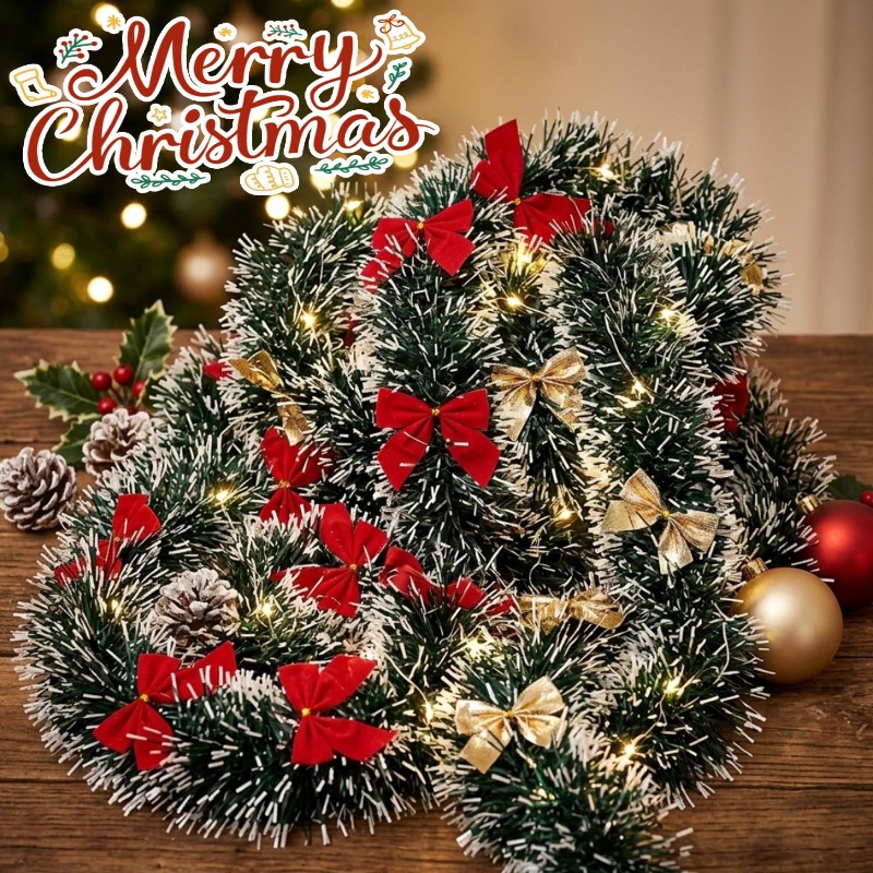 20/2m Kerstgirlande met strikk - Tinsel Garland Decoration recensie en prijs